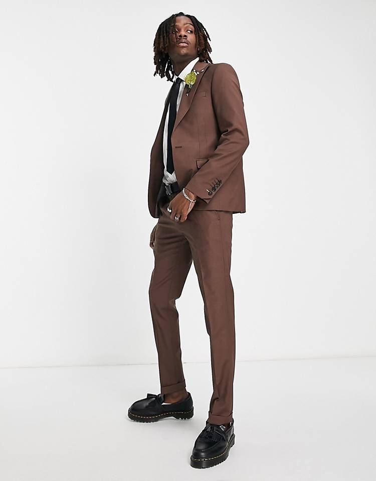 Twisted Tailor buscot suit in chestnut brown